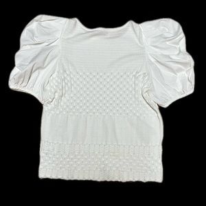 Express puff sleeve blouse.   White.  Size large